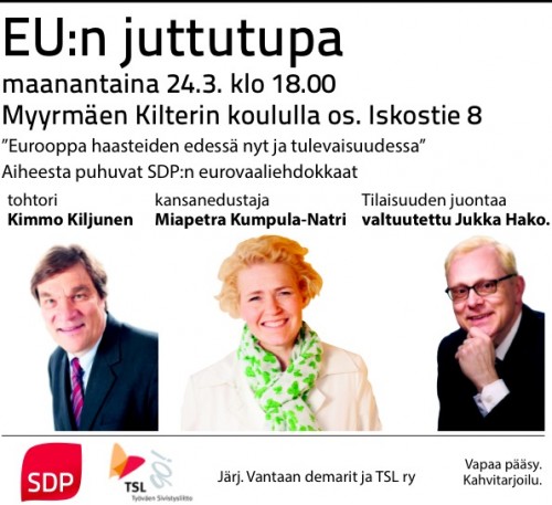 Tapahtuma: EU:n juttutupa ma 24.3., Myyrmäki
