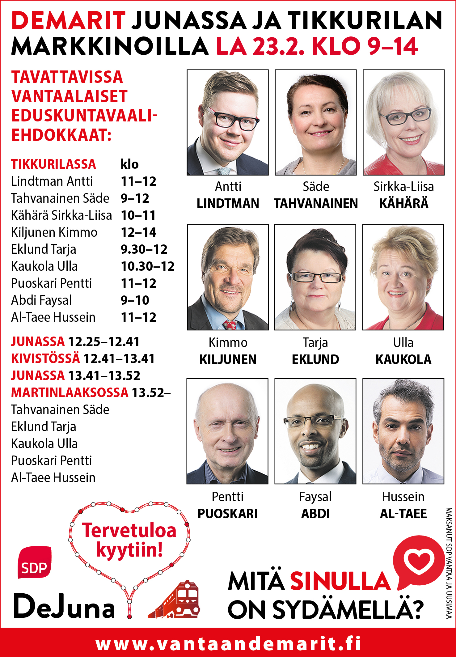 Demarit Tikkurilan markkinoilla ja DeJunassa 23.2.