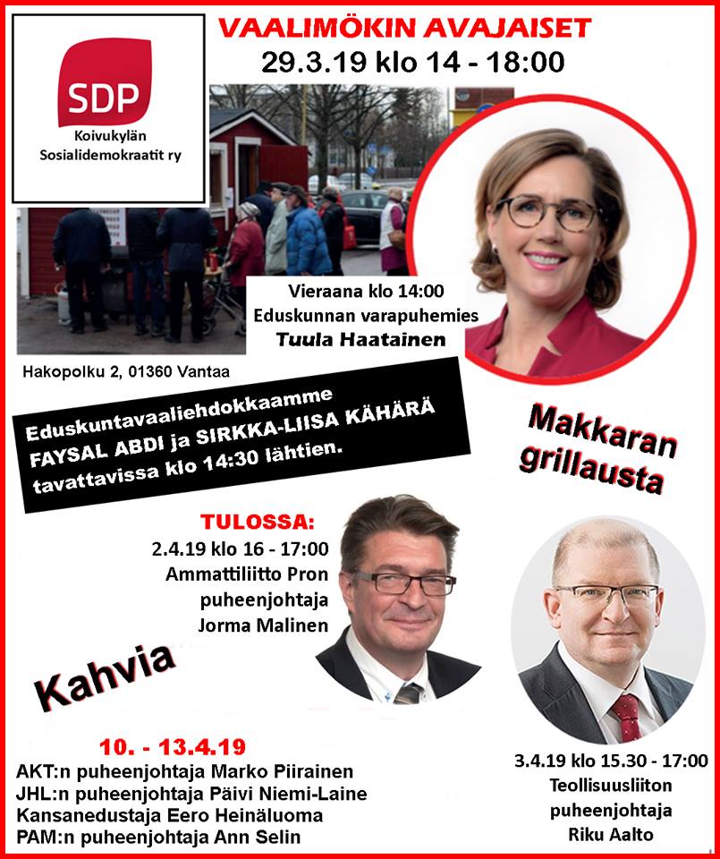 Koivukylän vaalimökin avajaiset 29.3. klo 14.00