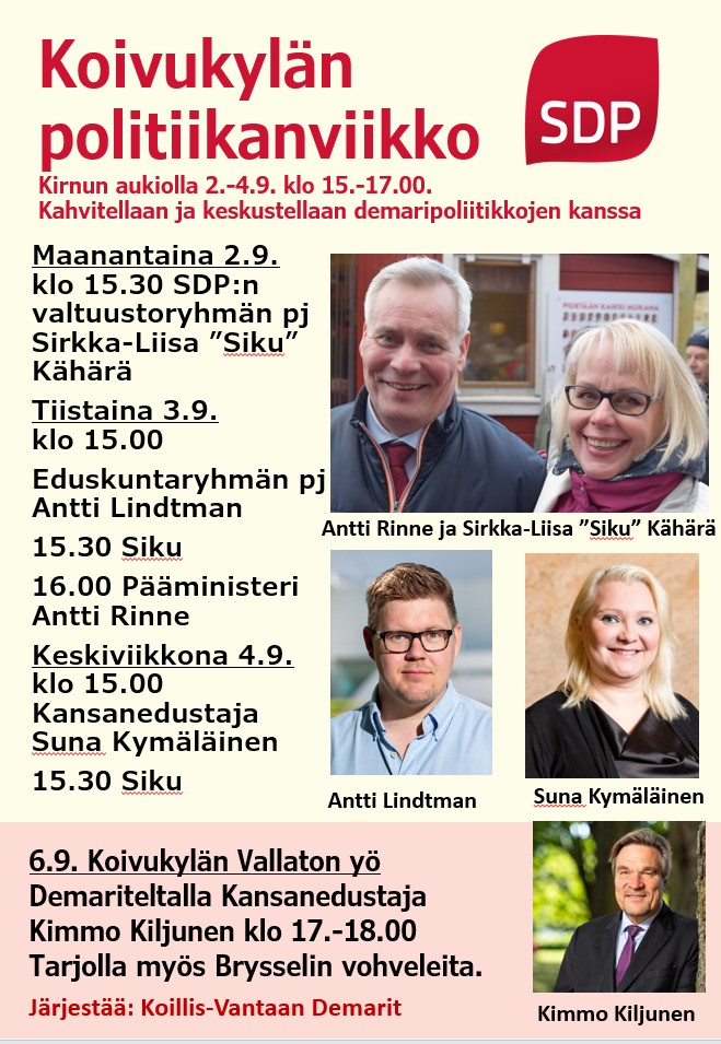 7. Koivukylän politiikan viikkoa 2.-6.9.