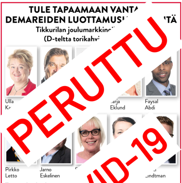 Vantaan demarit peruu tulonsa Tikkurilan Joulumarkkinoille.