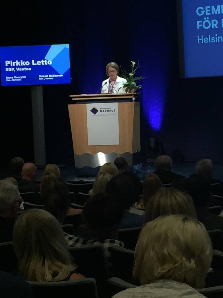 Valtuutettu Pirkko Leton puhe pääkaupunkiseudun valtuustojen yhteiskokouksessa