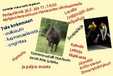 26.5. Perhe Piknik Myllykosken puistossa Havukosken ulkoilualueella. Tervetuloa!