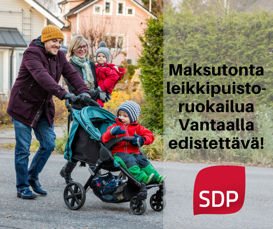 SDP haluaa edistää maksutonta leikkipuistoruokailua.