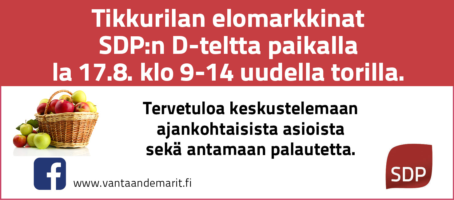 Demarit Tikkurilan elomarkkinoilla la 17.8. klo 9-