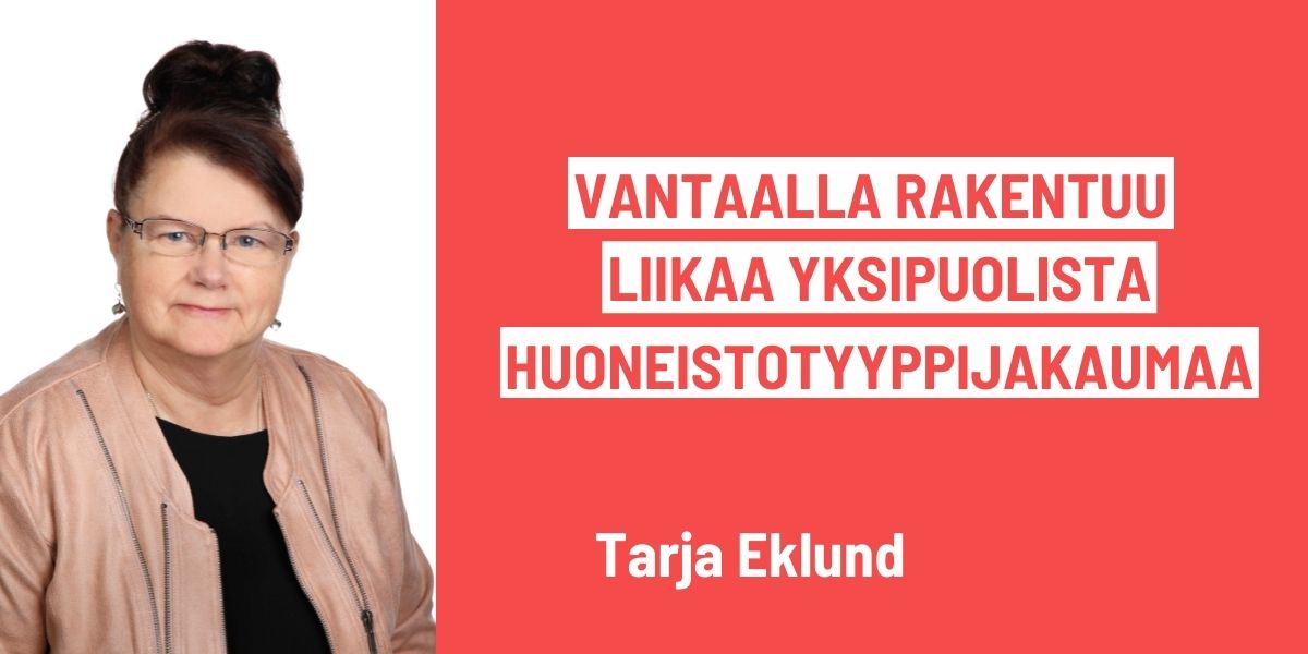 Vantaalla rakentuu liikaa yksipuolista huoneistotyyppijakaumaa