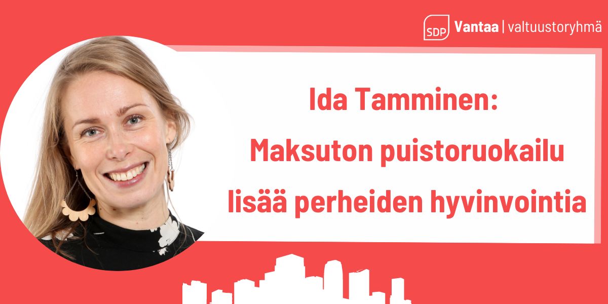 Ida Tamminen: Maksuton puistoruokailu lisää perheiden hyvinvointia